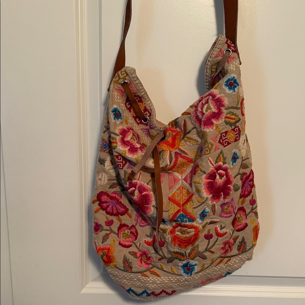 Johnny Was Multicolor Embroidered Shoulder Bag